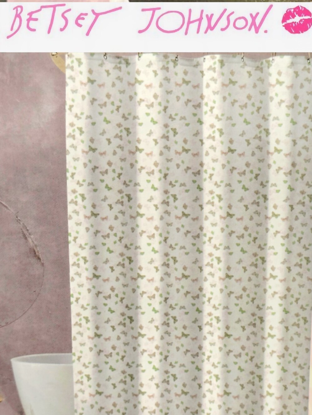 Betsey Johnson Butterfly Shower Curtain Set